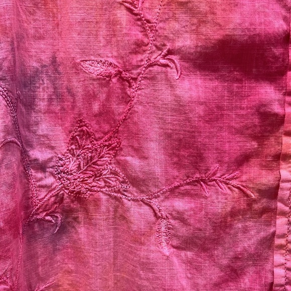 Anthropologie Pilcro Tie-Dye Pink Embroidered Button Down Shirt Sz S - Picture 3 of 6